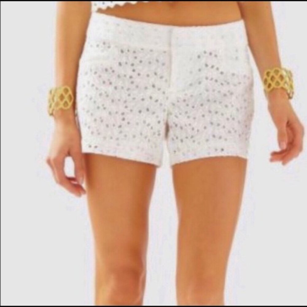 Saint Tropez West White Eyelet Midi Shorts size 2